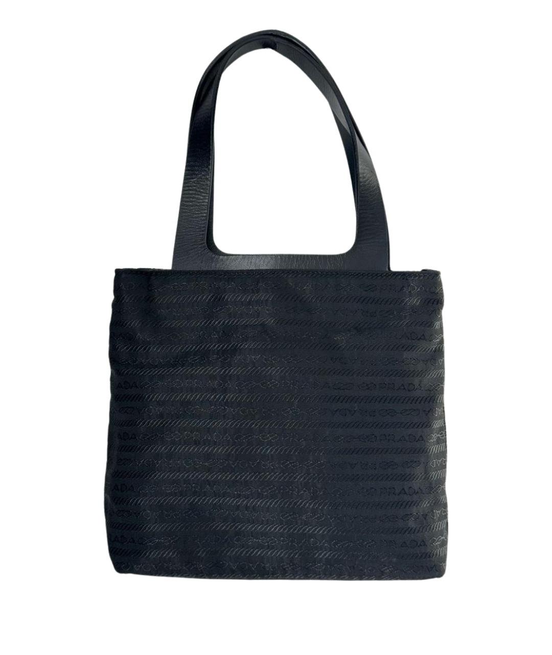 PRADA Черная тканевая сумка с короткими ручками, фото 1