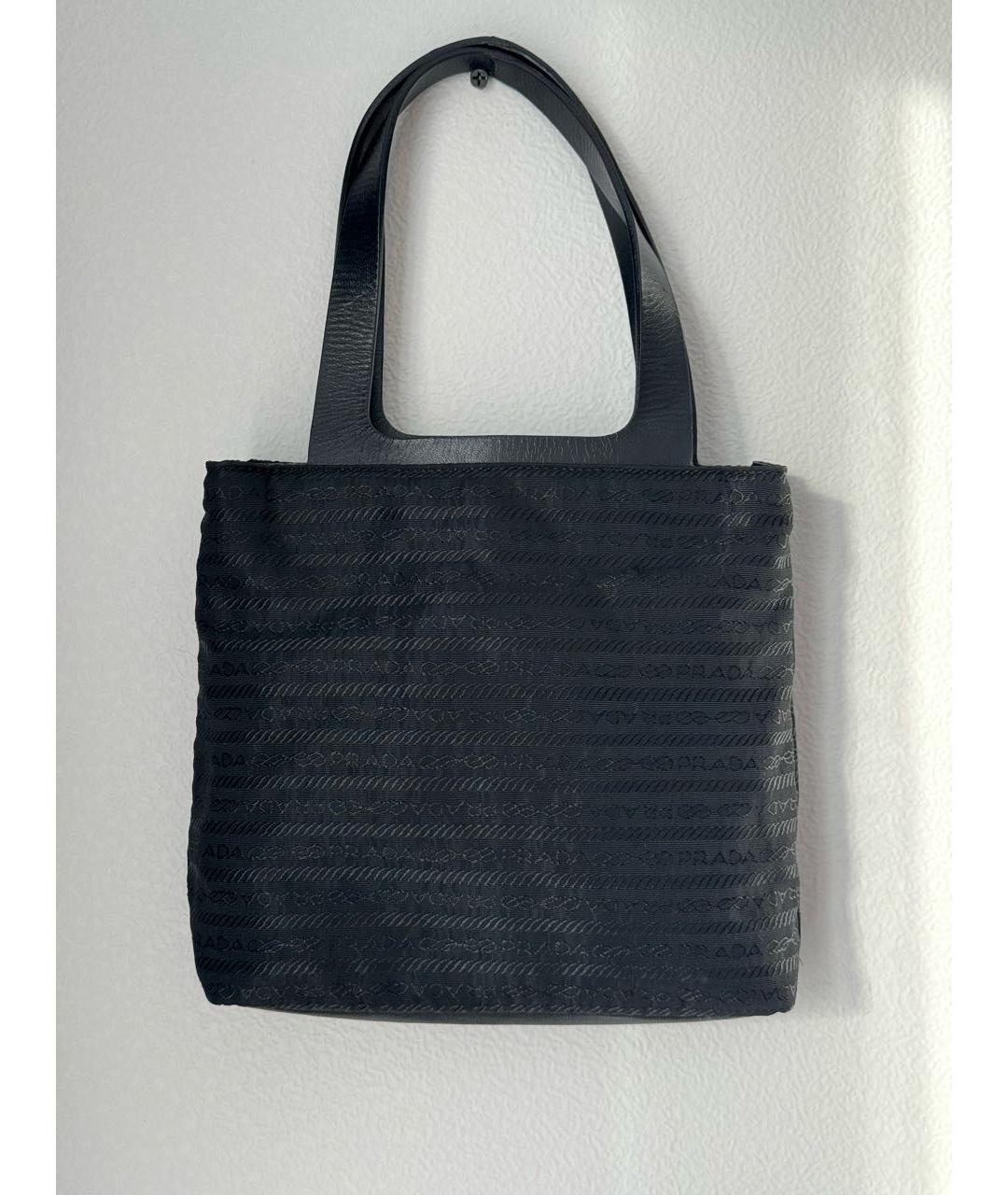 PRADA Черная тканевая сумка с короткими ручками, фото 8