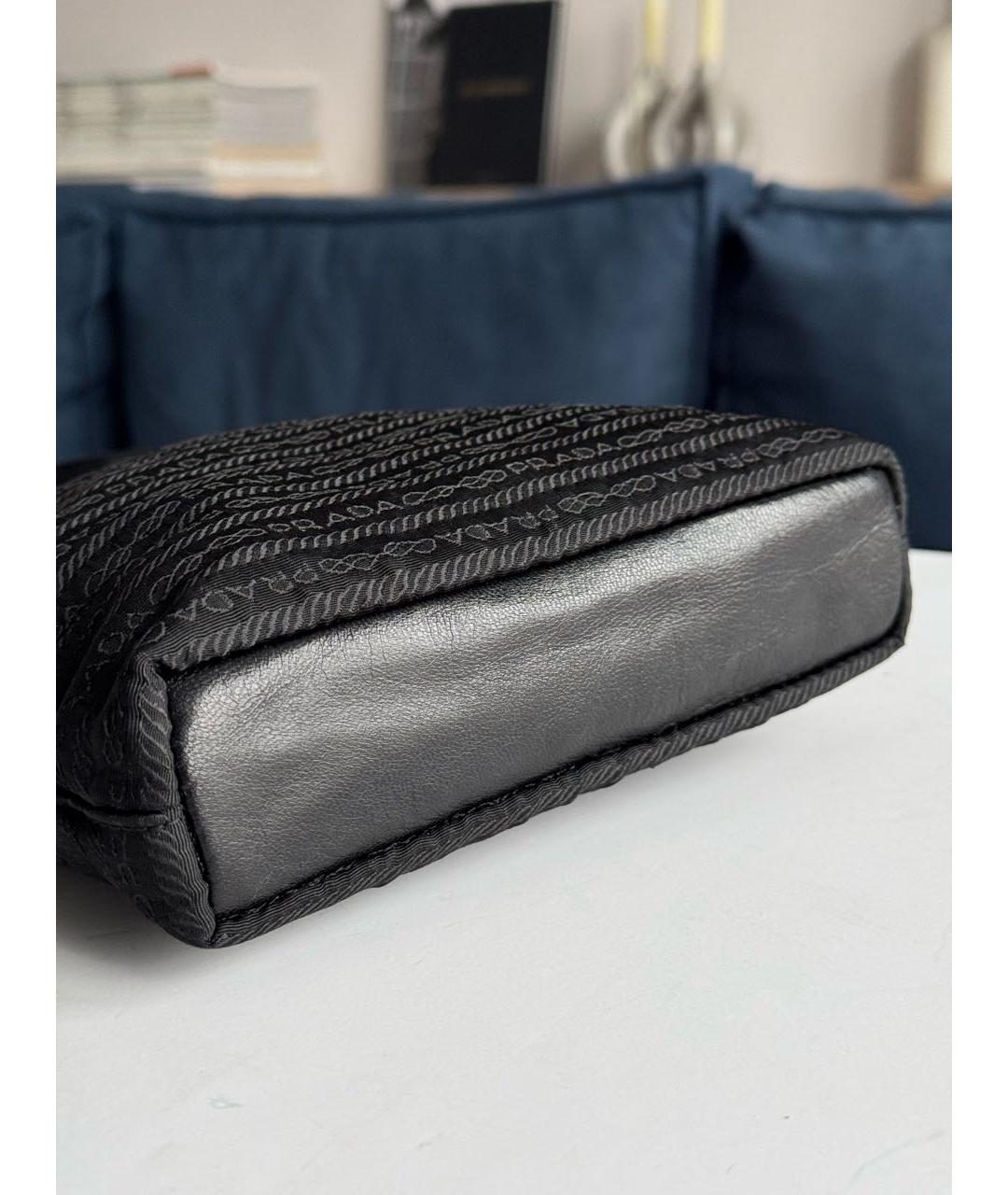 PRADA Черная тканевая сумка с короткими ручками, фото 7