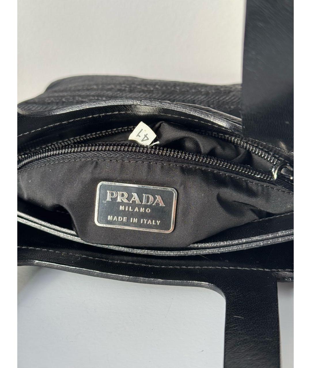 PRADA Черная тканевая сумка с короткими ручками, фото 5