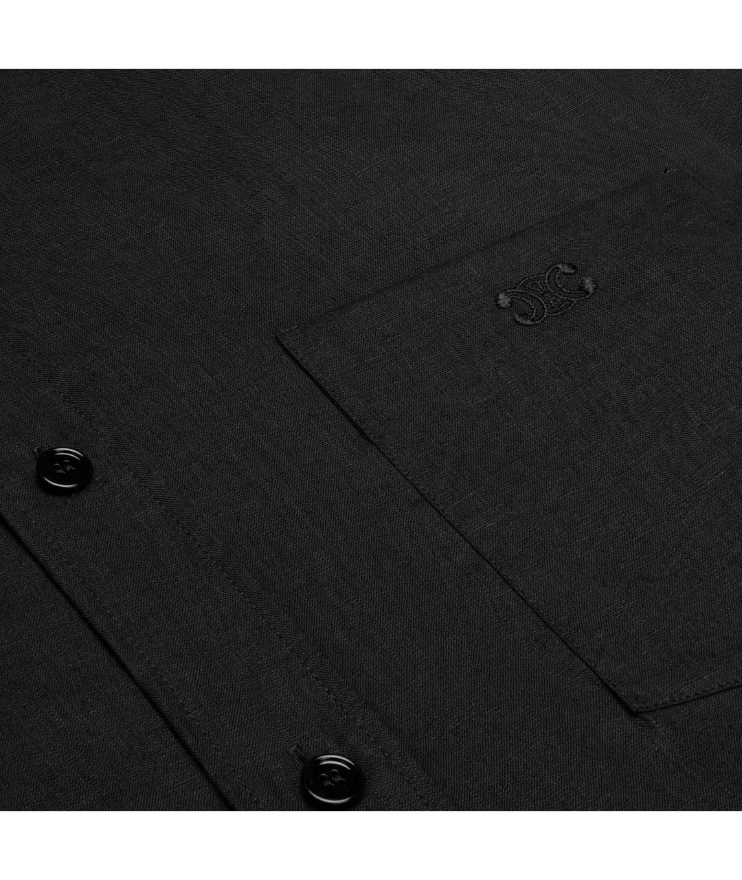 CELINE Черная льняная классическая рубашка, фото 3