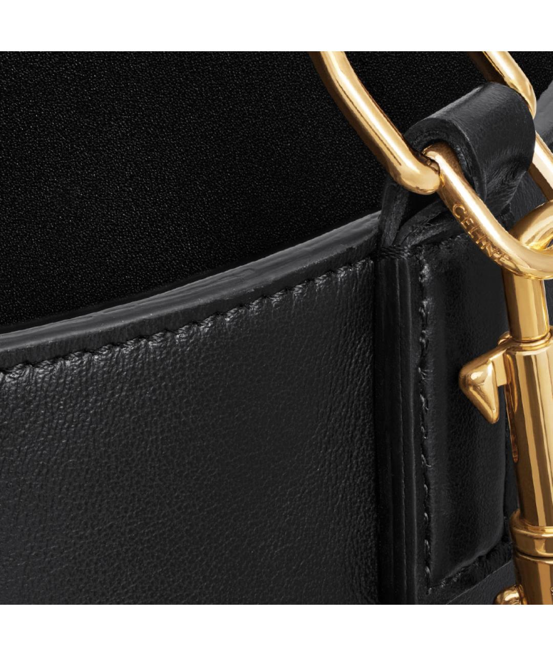 CELINE Черная кожаная сумка через плечо, фото 5