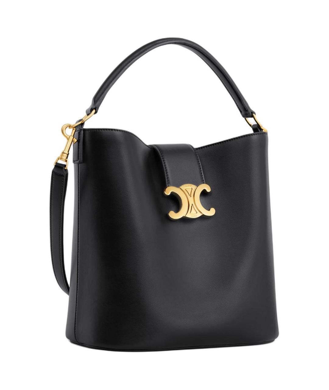 CELINE Черная кожаная сумка через плечо, фото 3