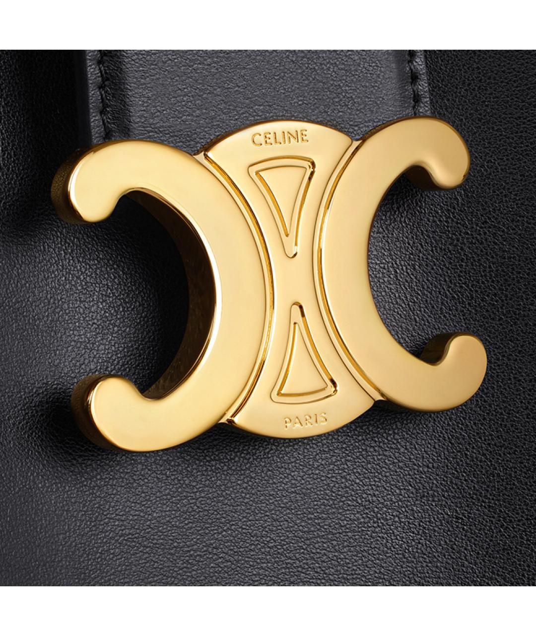 CELINE Черная кожаная сумка через плечо, фото 6