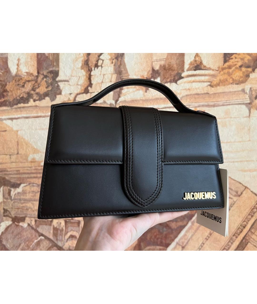 JACQUEMUS Коричневая кожаная сумка через плечо, фото 6