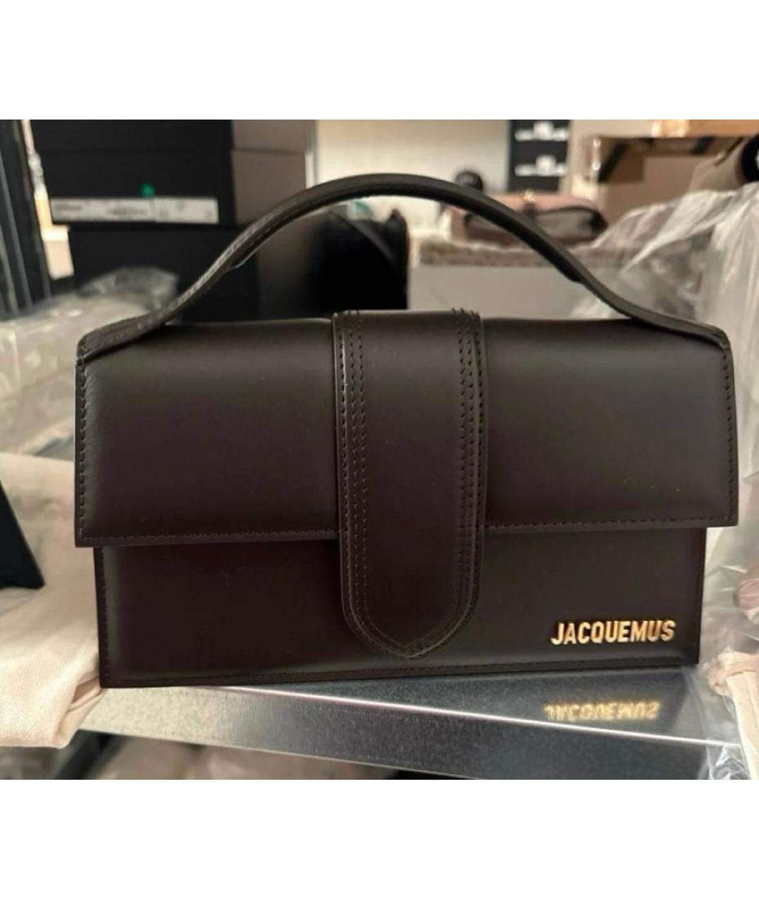 JACQUEMUS Коричневая кожаная сумка через плечо, фото 2