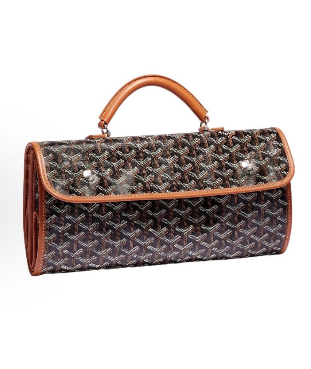 GOYARD Коричневый кожаный рюкзак, фото 4