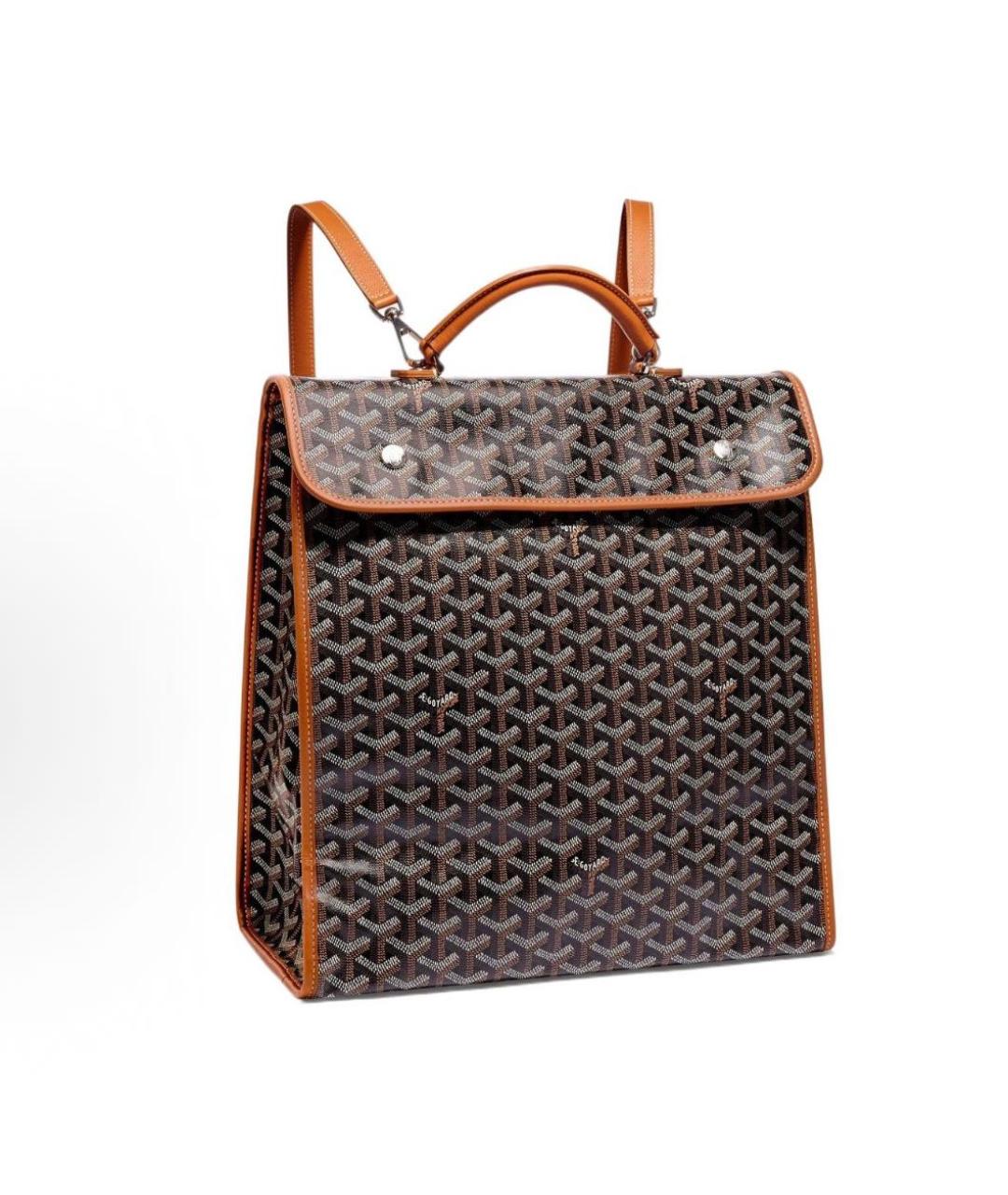 GOYARD Коричневый кожаный рюкзак, фото 9