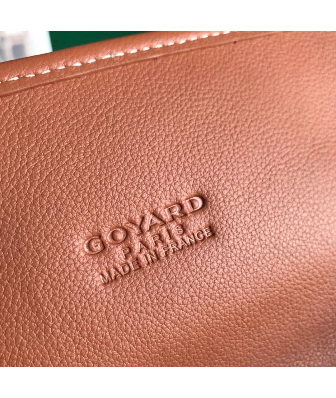 GOYARD Коричневый кожаный рюкзак, фото 7