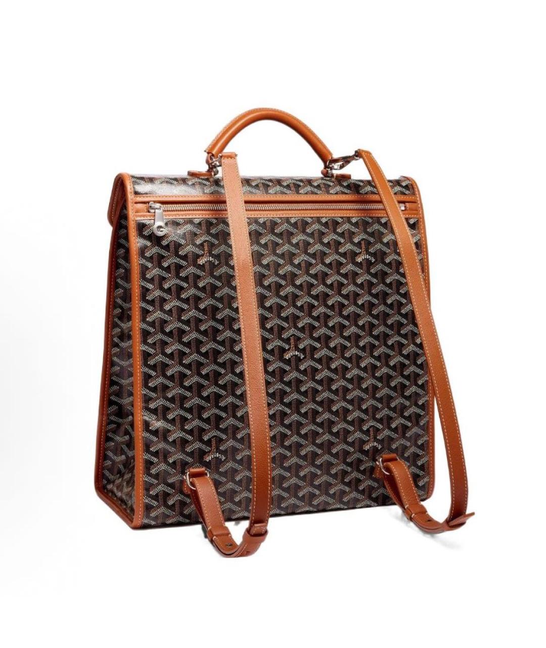 GOYARD Коричневый кожаный рюкзак, фото 3