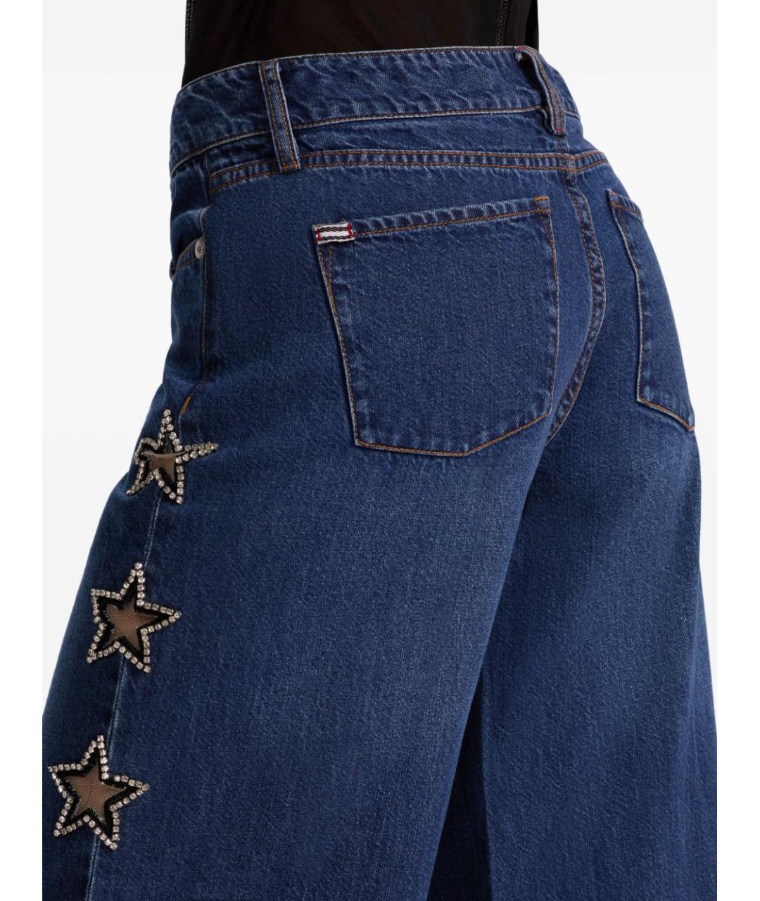 ALICE+OLIVIA Синие хлопковые прямые джинсы, фото 5