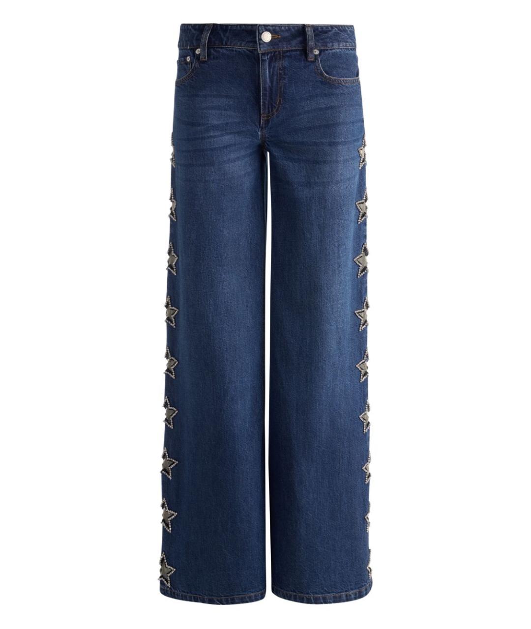 ALICE+OLIVIA Синие хлопковые прямые джинсы, фото 1