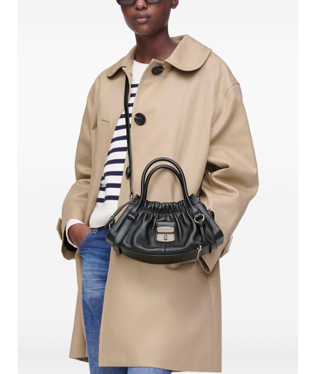 MARC JACOBS Черная кожаная сумка с короткими ручками, фото 4