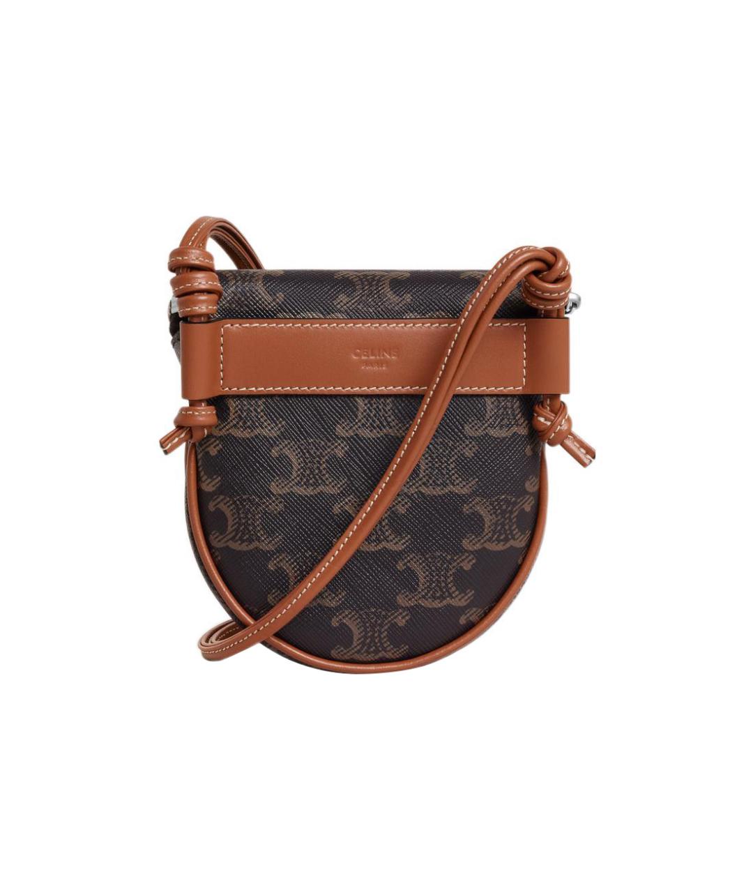 CELINE Коричневая кожаная сумка на плечо, фото 3