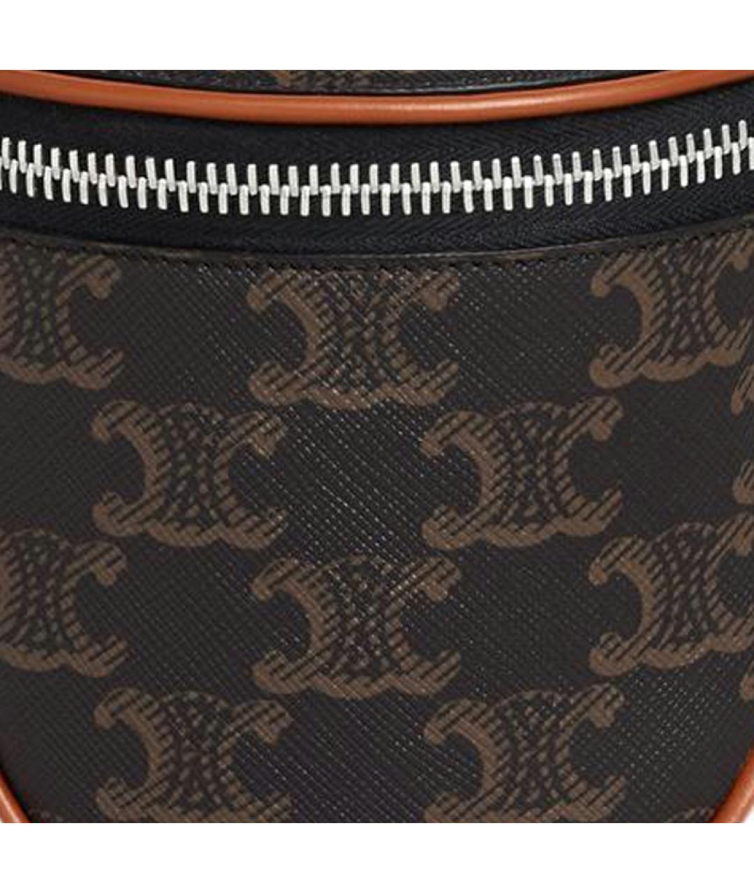 CELINE Коричневая кожаная сумка на плечо, фото 5