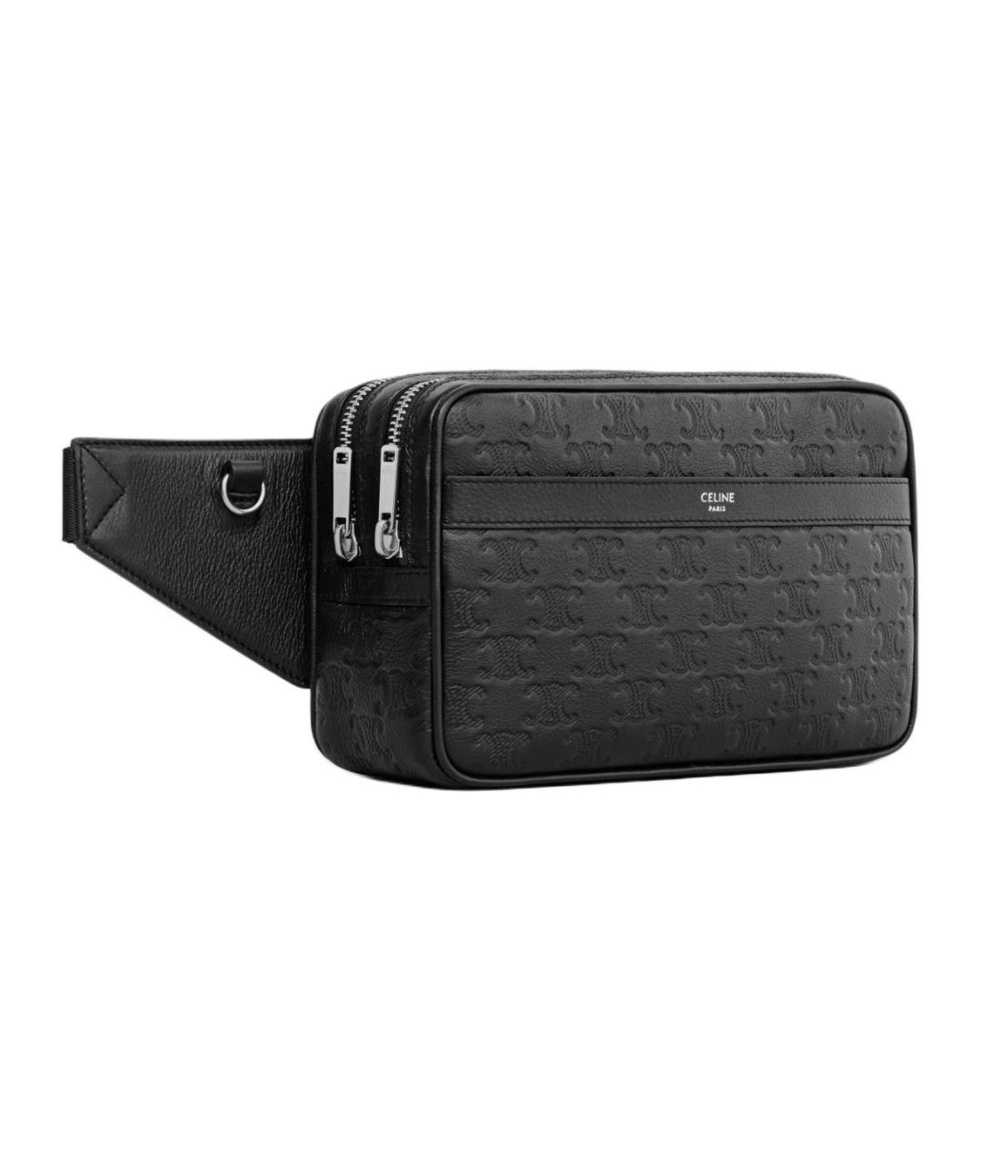 CELINE Черная кожаная поясная сумка, фото 2