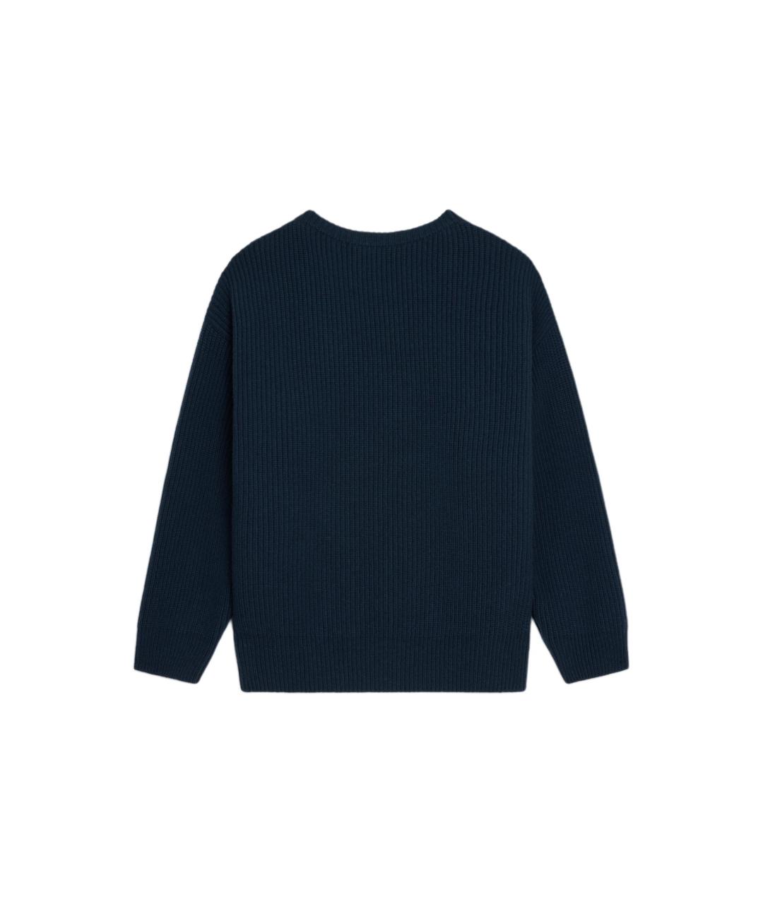 CELINE Темно-синий шерстяной джемпер / свитер, фото 2