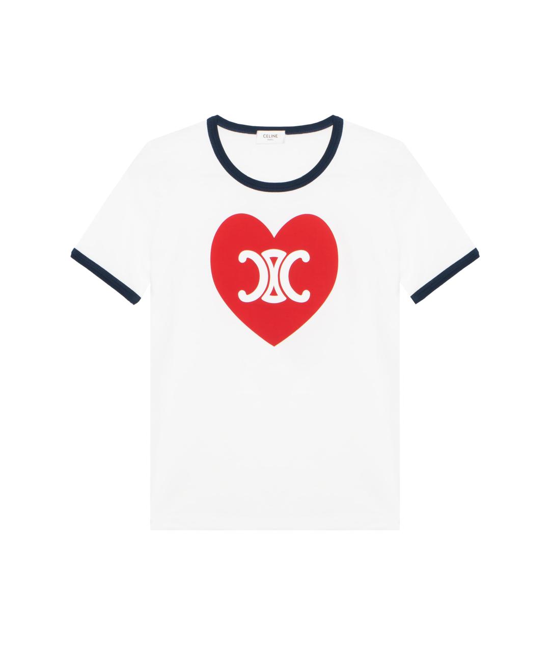 CELINE Белая хлопковая футболка, фото 1