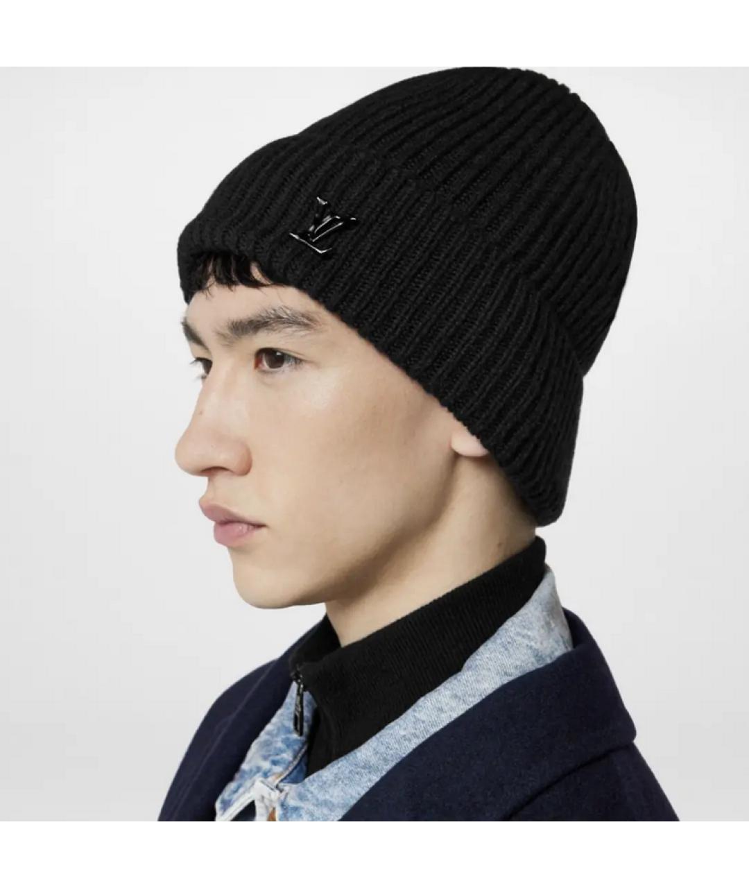 LOUIS VUITTON Черная кашемировая шапка, фото 2