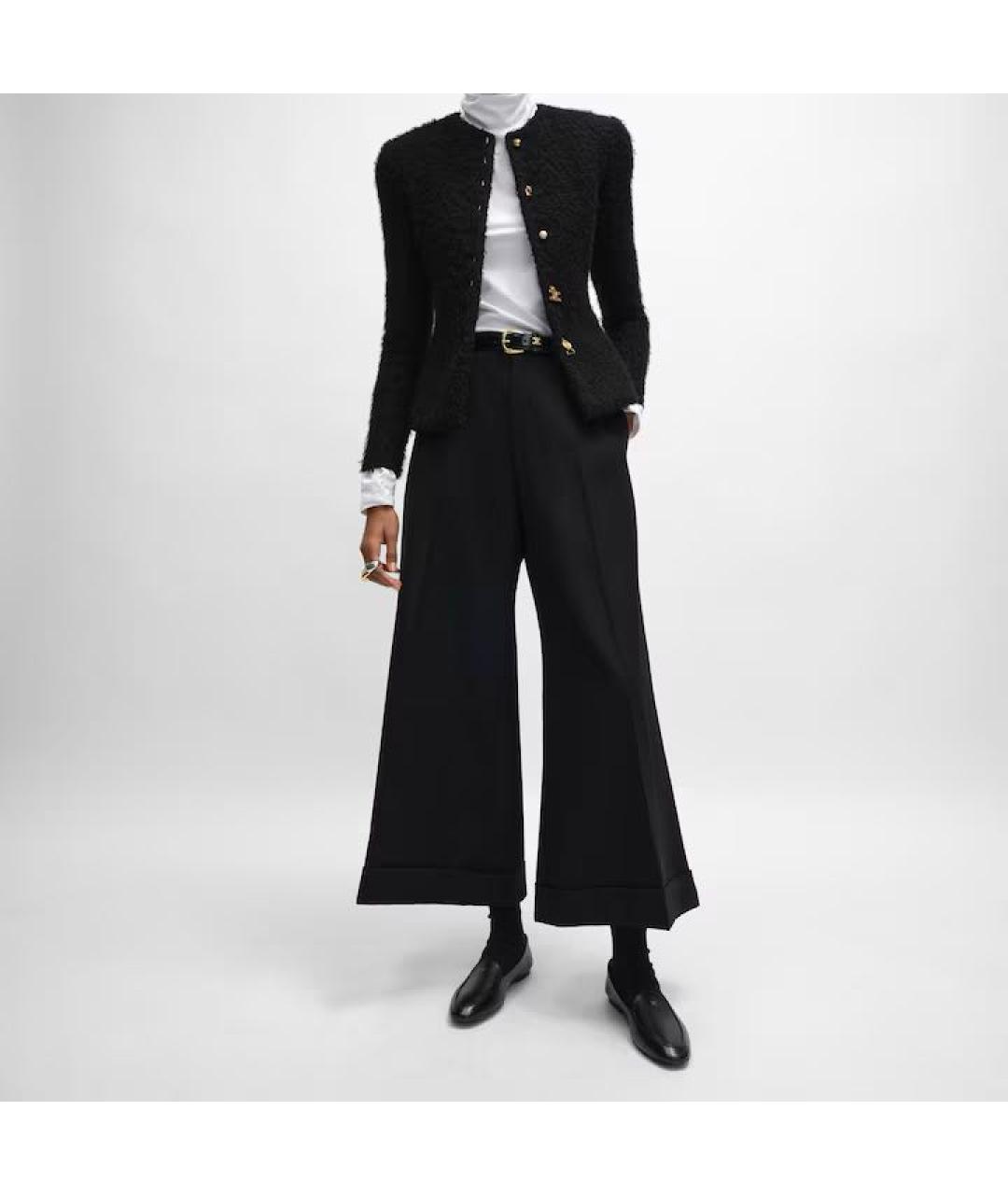 CELINE Черные шерстяные брюки широкие, фото 2