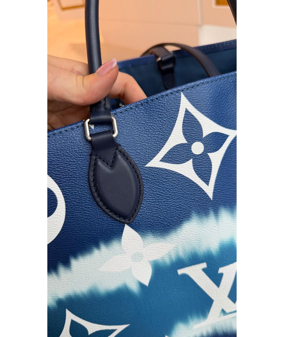 LOUIS VUITTON Синяя кожаная сумка через плечо, фото 4