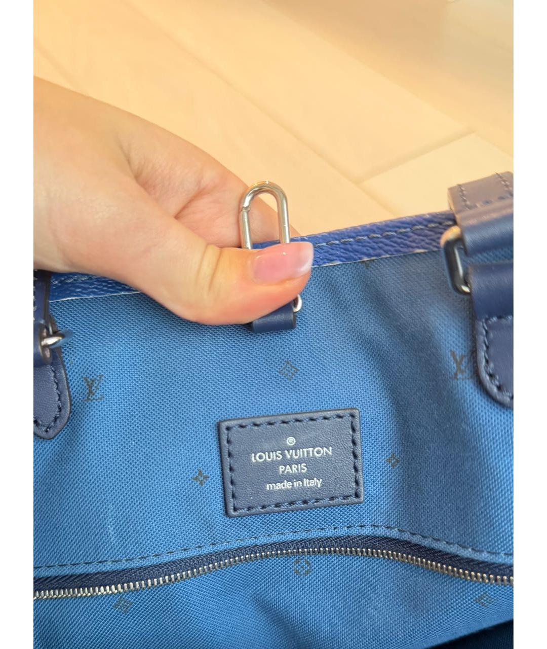 LOUIS VUITTON Синяя кожаная сумка через плечо, фото 5