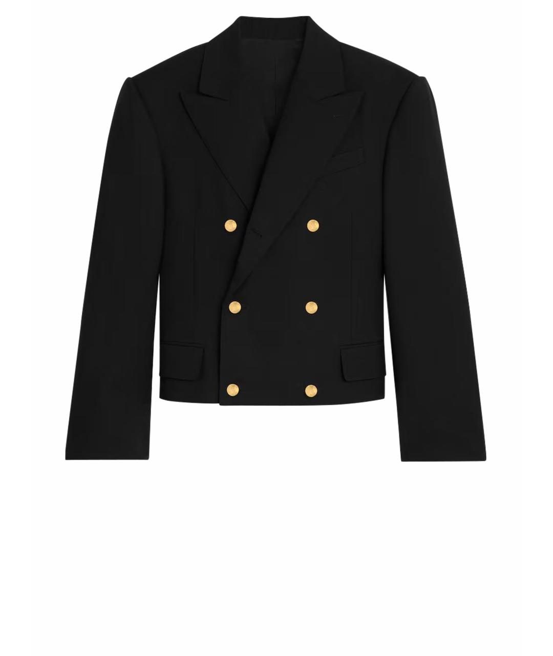 CELINE Черный шерстяной жакет/пиджак, фото 4