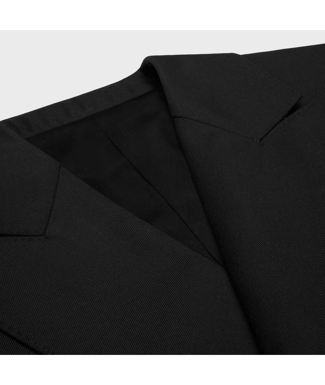 CELINE Черный шерстяной жакет/пиджак, фото 3