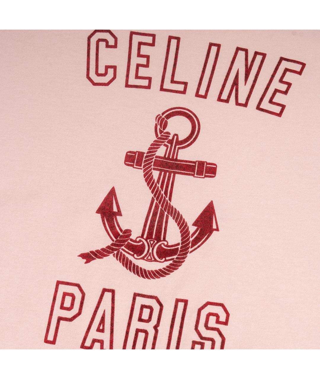 CELINE Розовая хлопковая футболка, фото 5