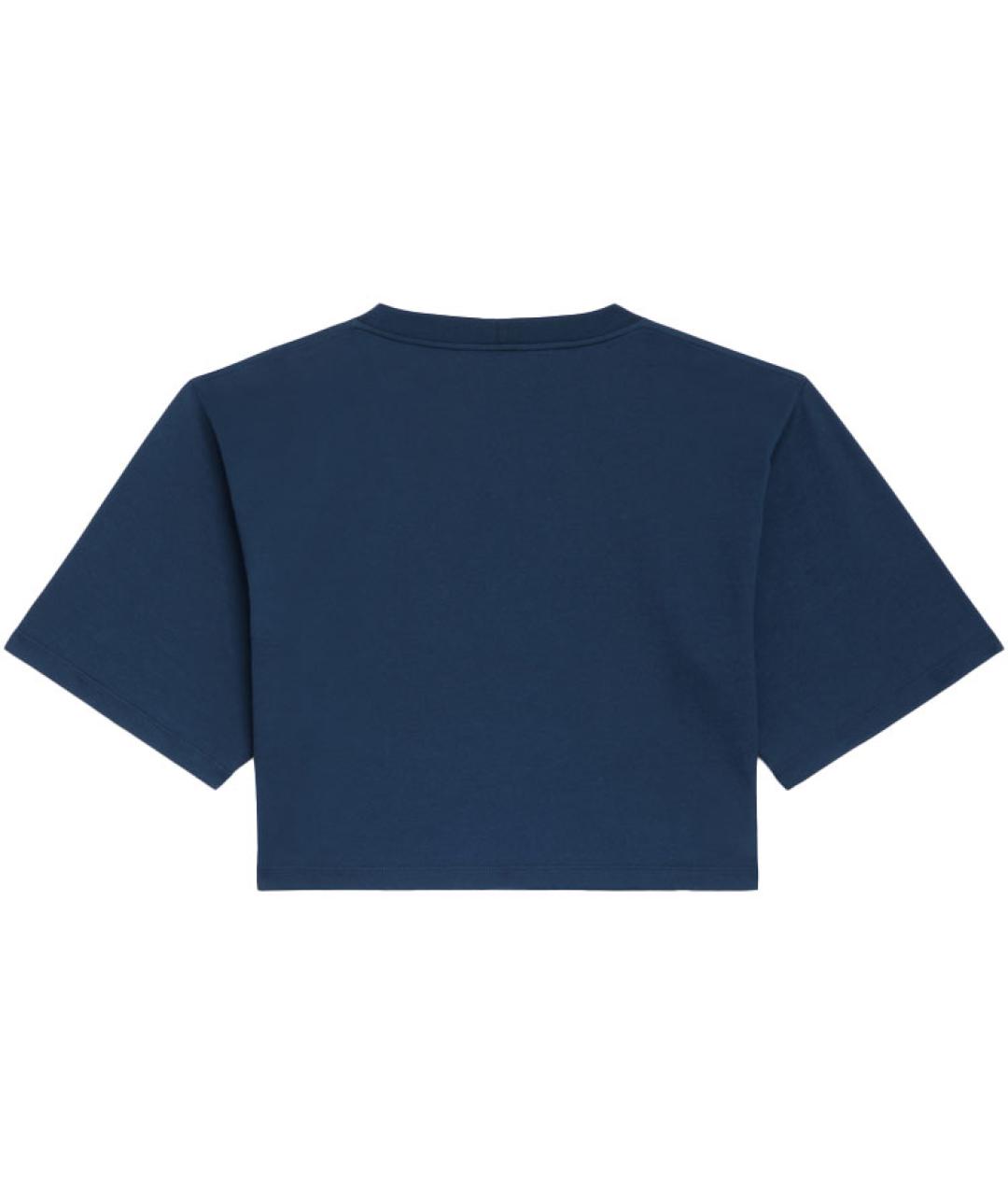 CELINE Темно-синяя хлопковая футболка, фото 2