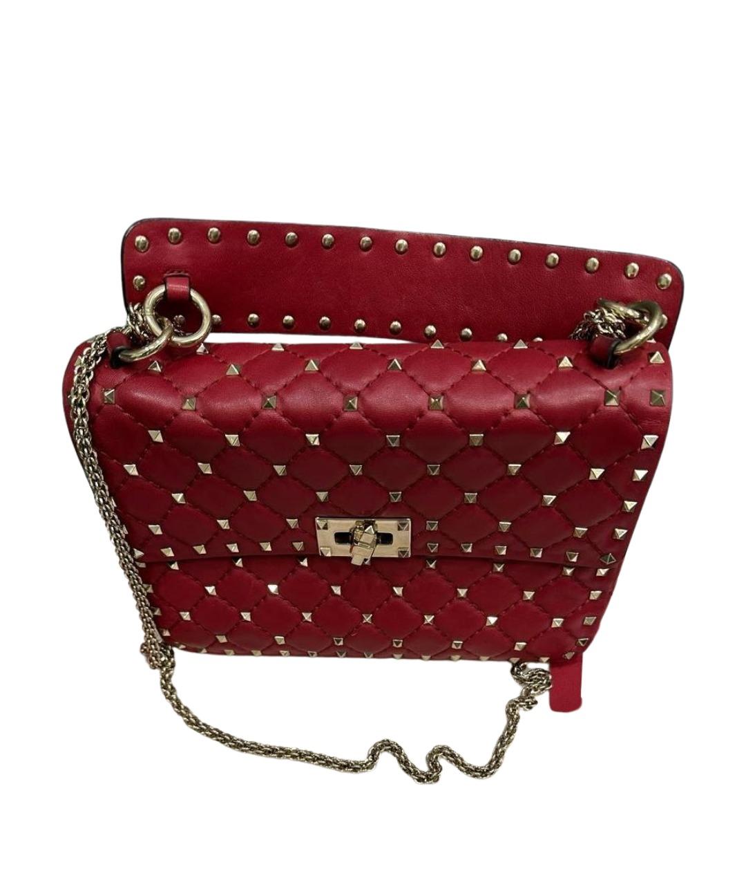 VALENTINO Красная кожаная сумка через плечо, фото 1