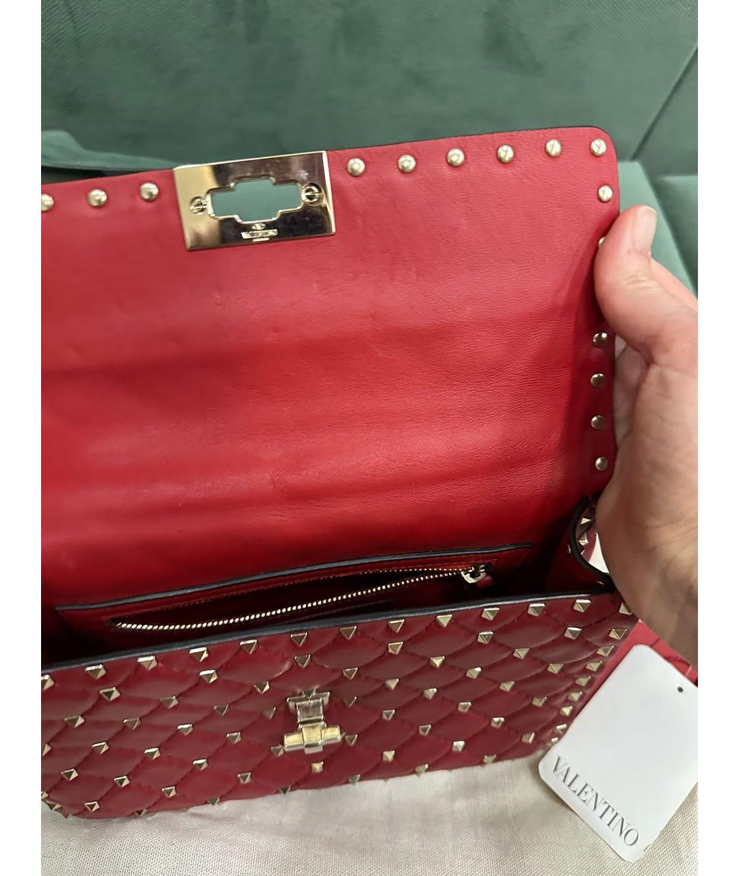 VALENTINO Красная кожаная сумка через плечо, фото 3