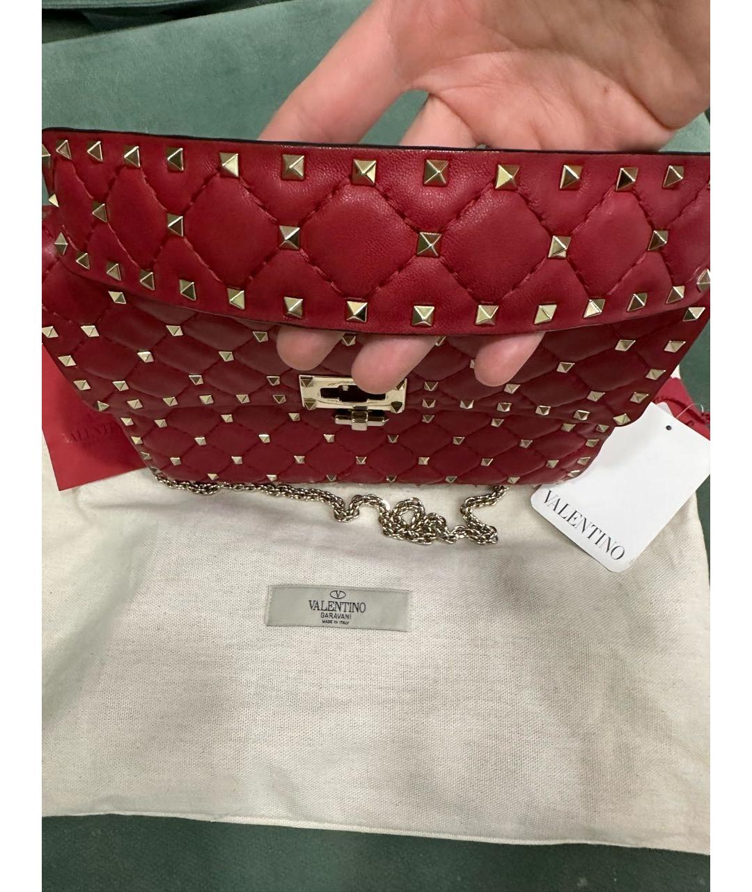 VALENTINO Красная кожаная сумка через плечо, фото 2