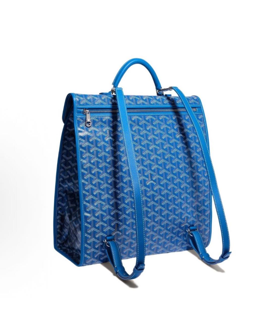 GOYARD Синий кожаный рюкзак, фото 3