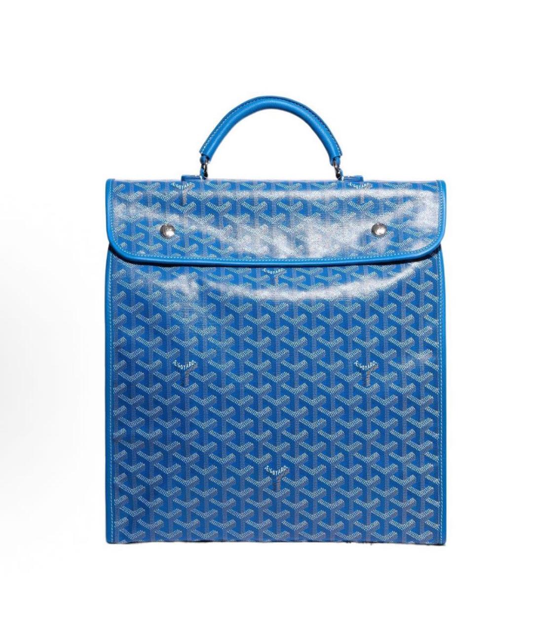 GOYARD Синий кожаный рюкзак, фото 2