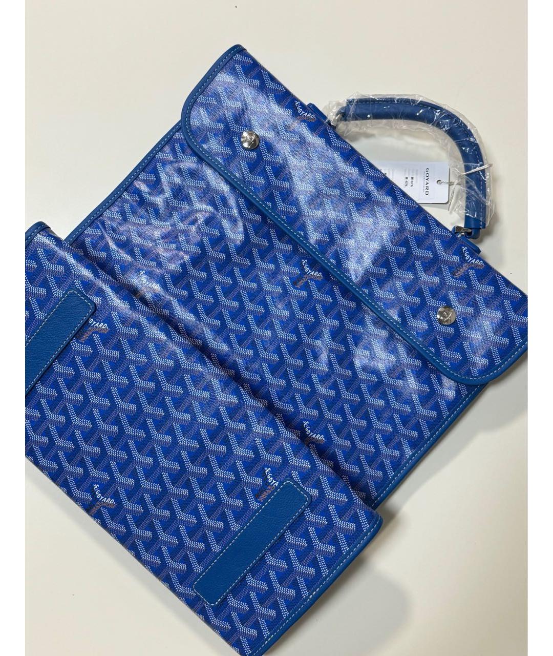 GOYARD Синий кожаный рюкзак, фото 8