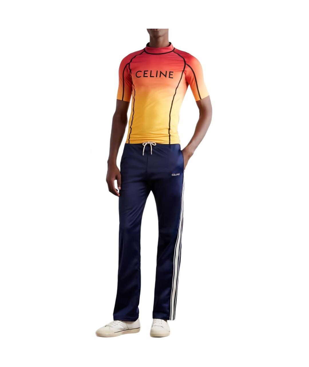 CELINE Оранжевая футболка, фото 3