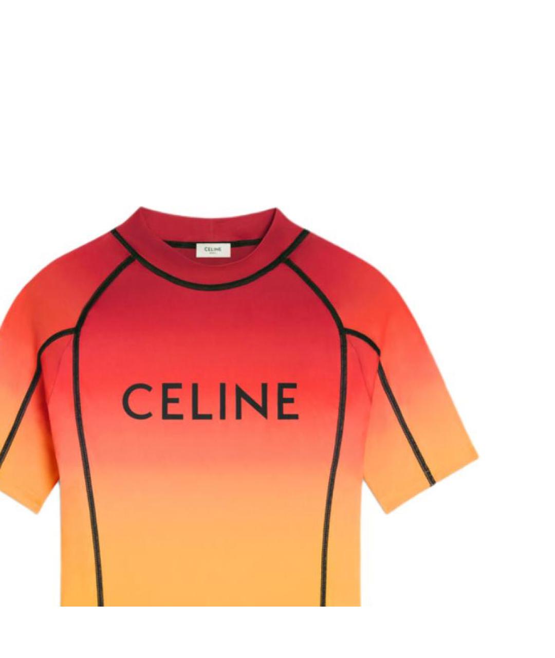 CELINE Оранжевая футболка, фото 7