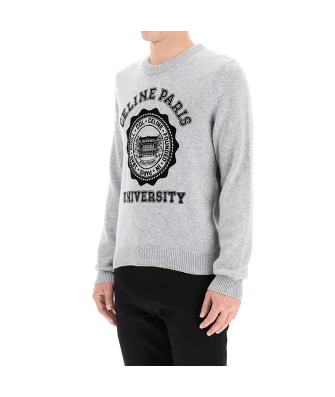 CELINE Серый кашемировый джемпер / свитер, фото 4