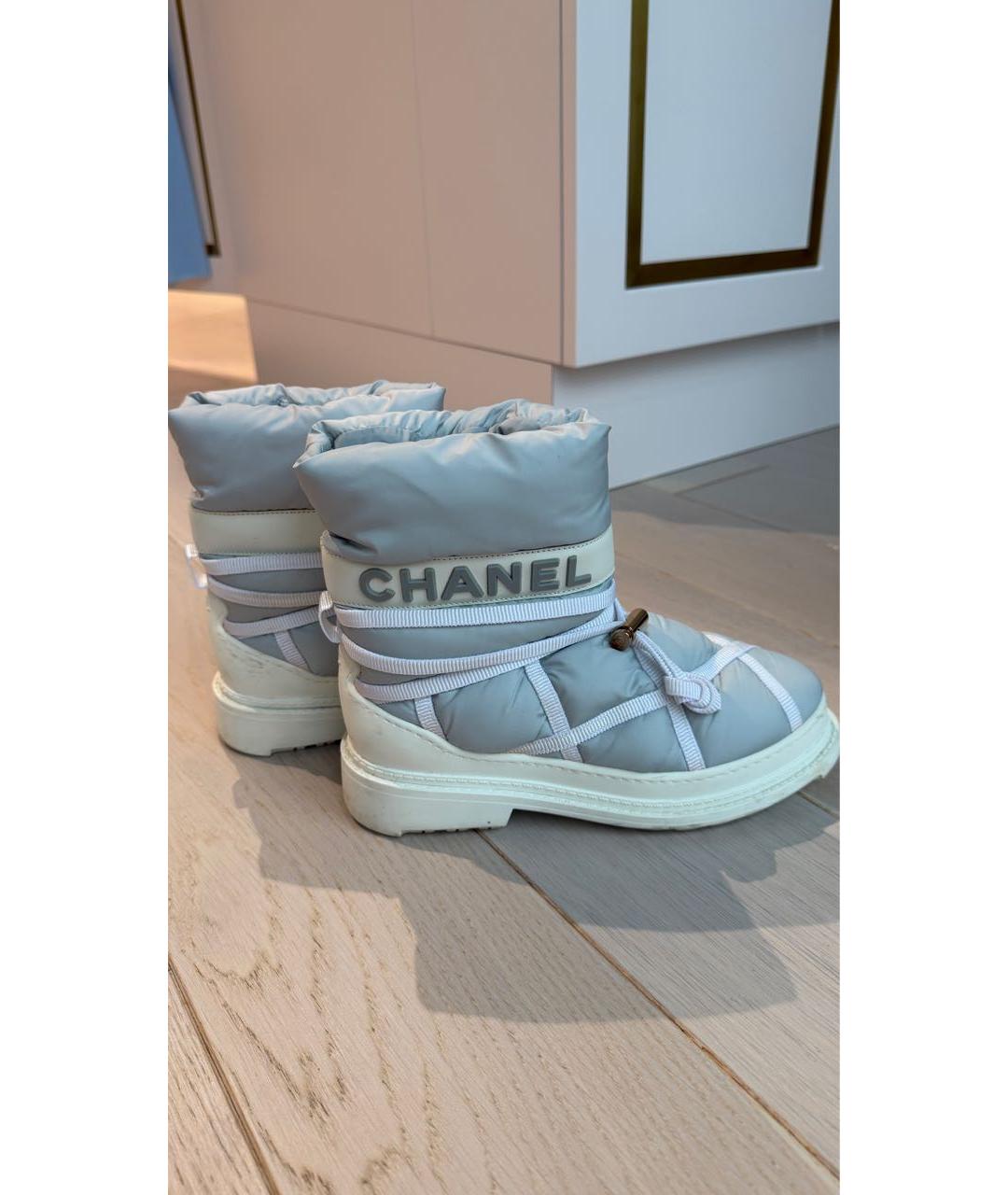 CHANEL Голубые синтетические ботинки, фото 5