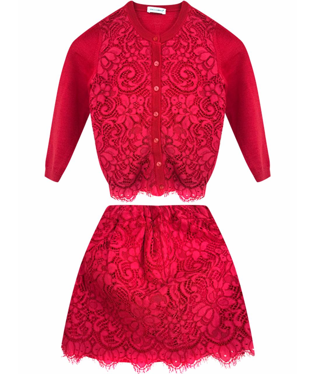 DOLCE&GABBANA Красный шерстяной комплект, фото 1