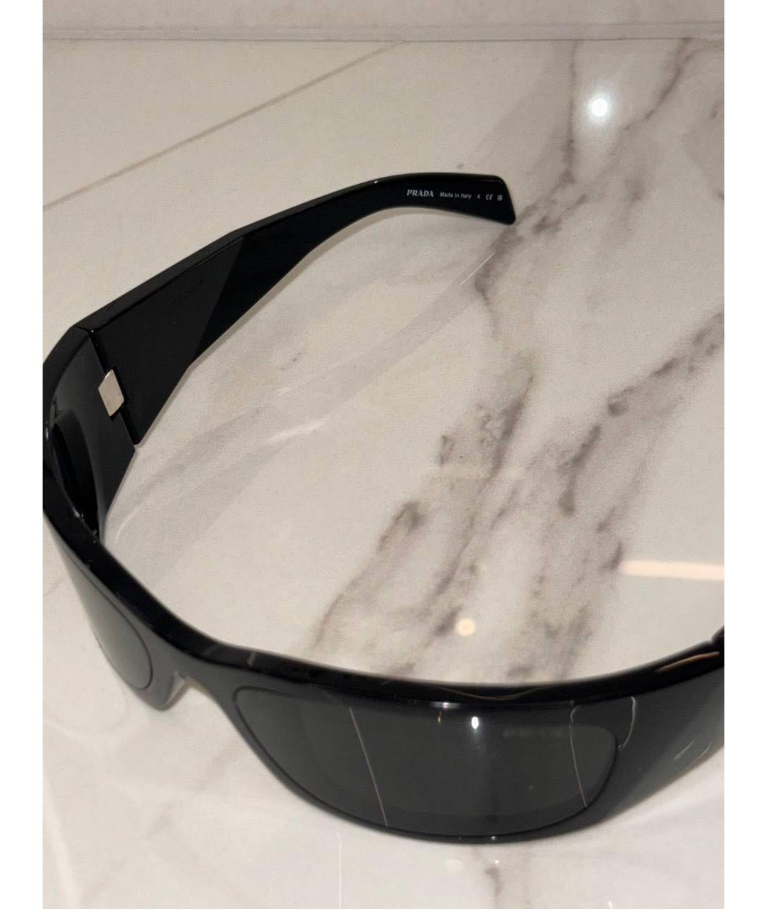 PRADA Черные пластиковые солнцезащитные очки, фото 3