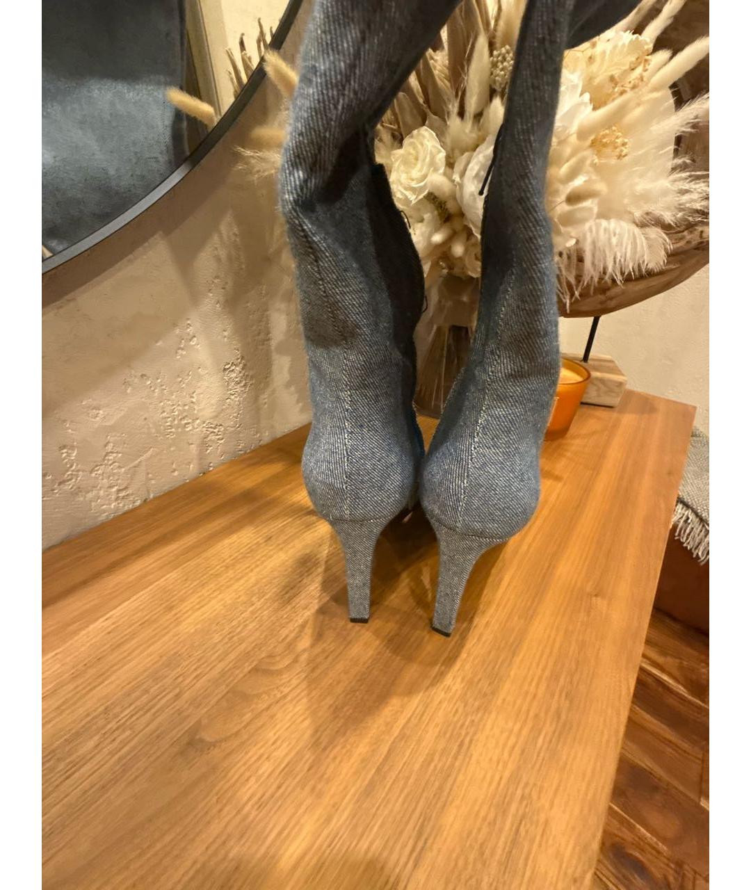 PINKO Голубые текстильные ботфорты, фото 4