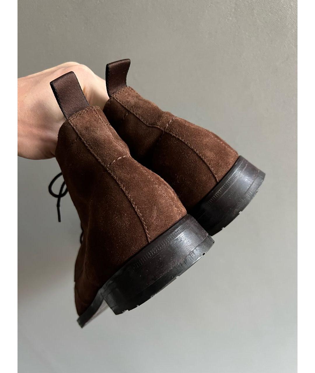 HUGO BOSS Коричневые замшевые высокие ботинки, фото 7