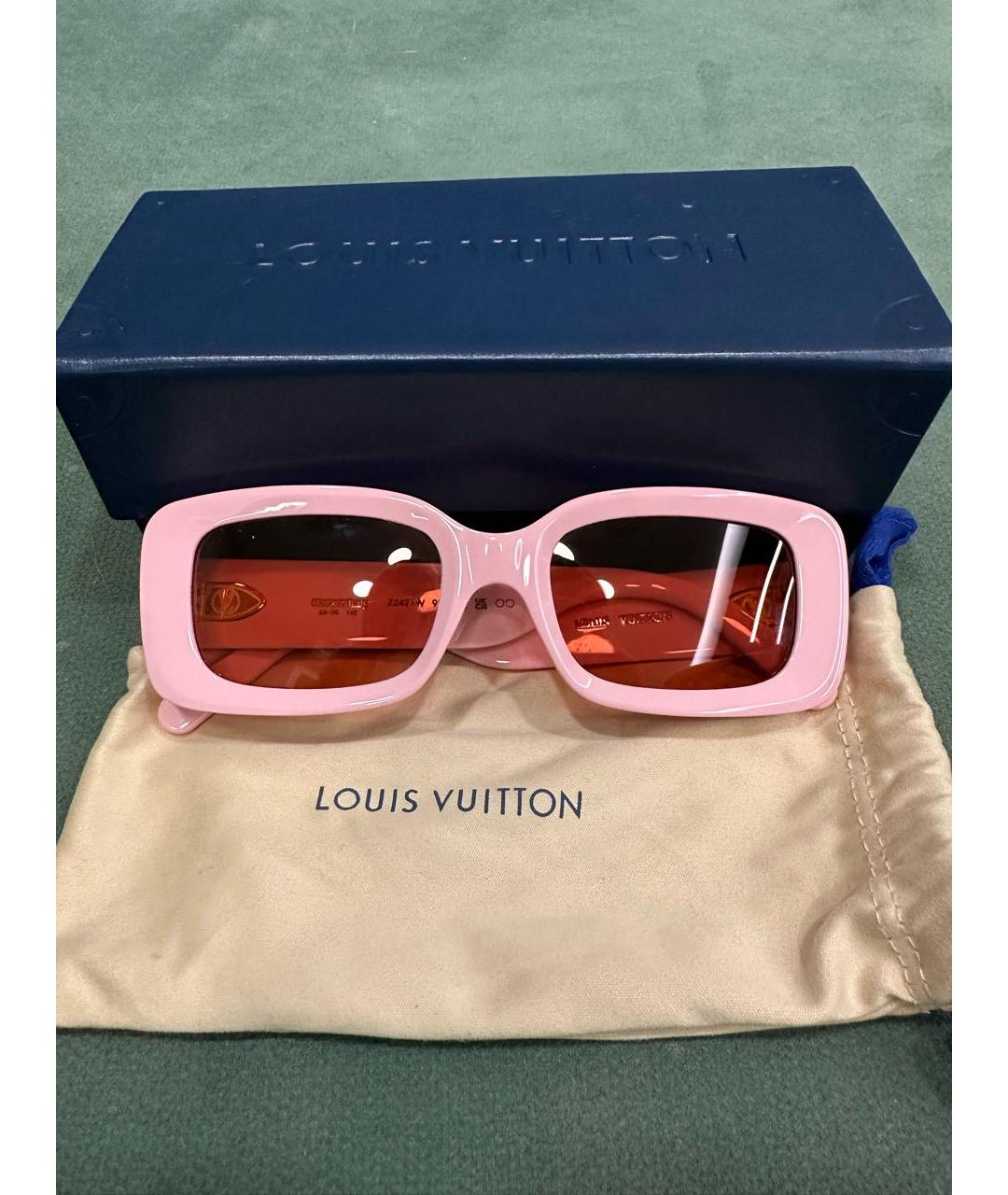LOUIS VUITTON Розовые пластиковые солнцезащитные очки, фото 5