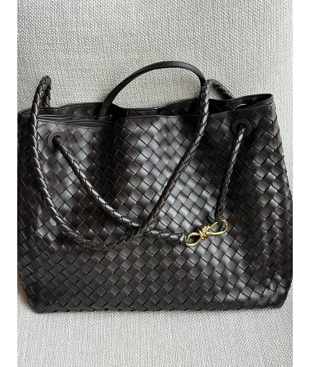 BOTTEGA VENETA Коричневая кожаная сумка с короткими ручками, фото 2