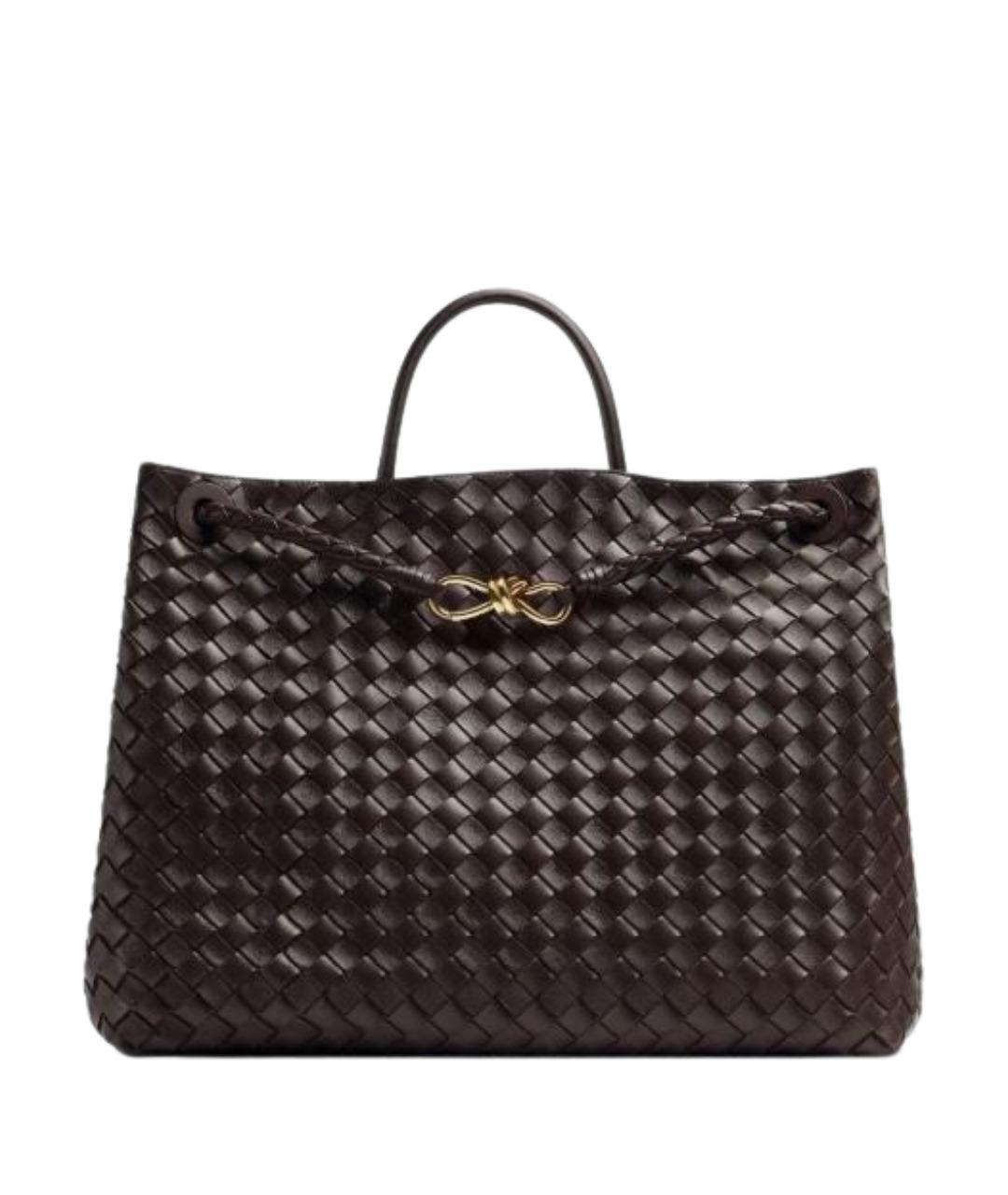 BOTTEGA VENETA Коричневая кожаная сумка с короткими ручками, фото 1