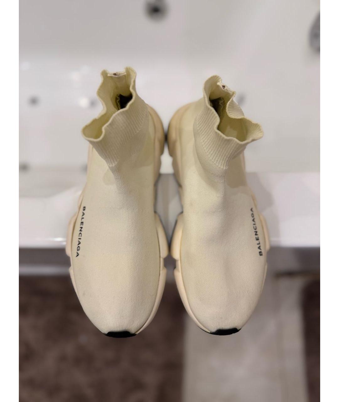 BALENCIAGA Белые текстильные кроссовки, фото 3