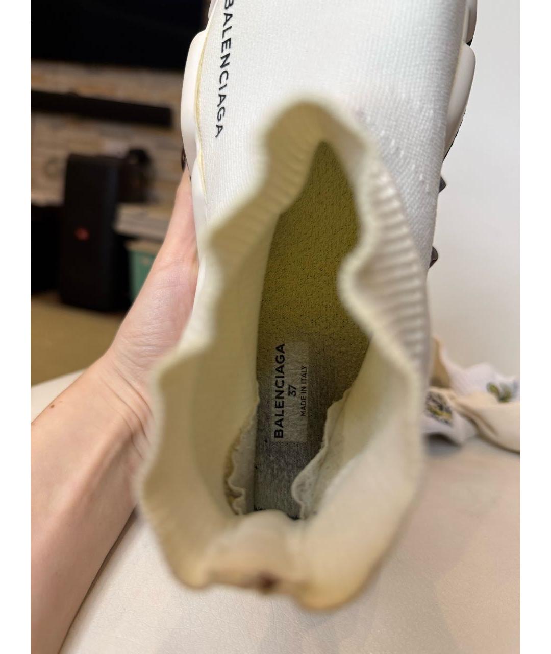 BALENCIAGA Белые текстильные кроссовки, фото 6