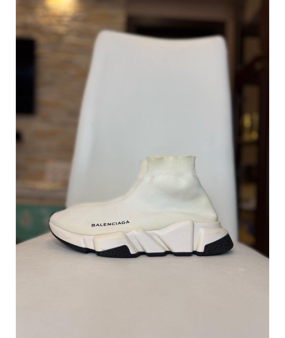 BALENCIAGA Белые текстильные кроссовки, фото 7